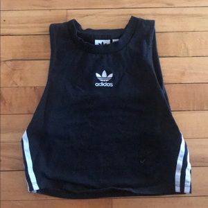 black adidas crop top